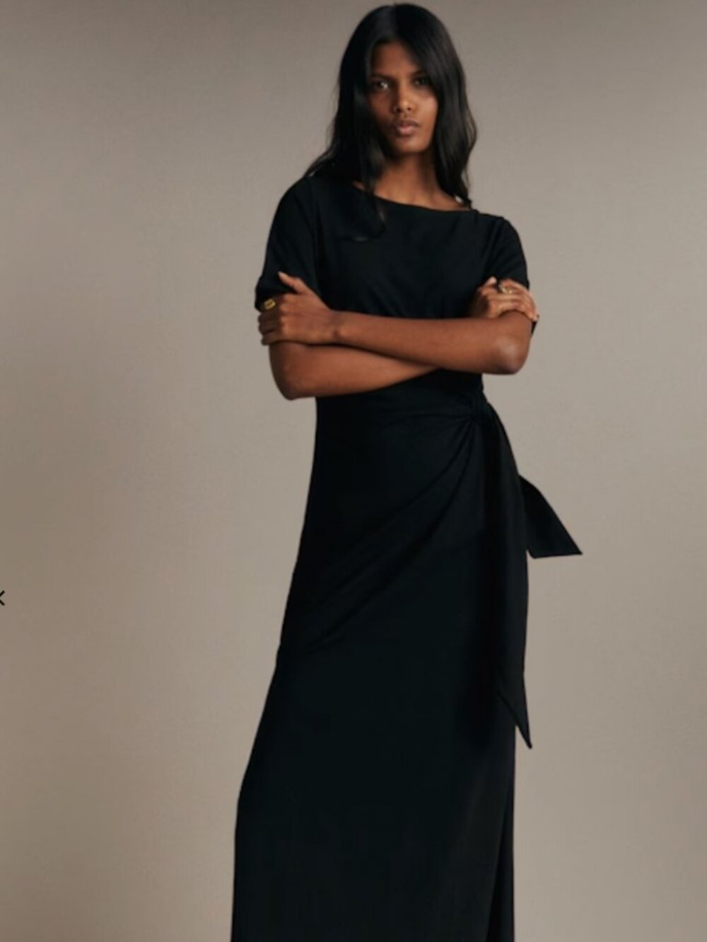Sezane Pippa Dress (black, midi)